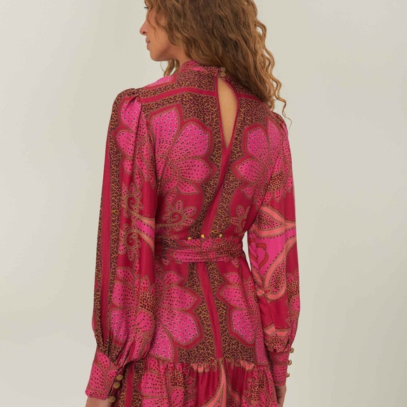 FARM Rio Pink Floral Midi Dress - Picture 5 of 8